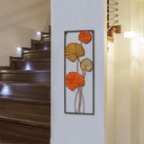 3D Multi-colored Metal Autumn Colors Open Frame Vertical Wall Art