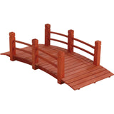 5 ft (59 in) Wooden Garden Bridge / Garden Stream Yard Walkway w/ Double Rails