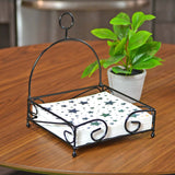 Metal Flat 7 in Square Luncheon Napkin Holder - Black