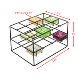 Color Cubes, Contemporary Metal and Glass Tealight Candle Holder, Set of 7
