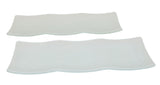 15 in Satin White Serving Dish with Unique Wavy Shape, Set of Two