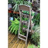3 Tiered Foldable Wooden Plant Stand Outdoor Plant Ladder Plant Display Planter Holder Patio Lawn Garden Balcony Organizer with Box Display Shelf Rack