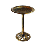 28 Inch Lightweight Poly Resin Outdoor Birdbath for Outside with Decoration Pedestal Base Stand - Pedestal Bird Bath for Outdoors Yard and Garden - Antique Bronze