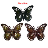 Metal Butterfly Wall Decor - Colored Metal Butterflies, Set of Three Wall Art