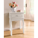 Antique White Shabby Chic Wood Console Table with Rosebuds