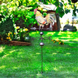 48 in. Crowing Metal Rooster Weathervane | Wind Wheel Garden Stake With Rooster Ornament | Chicken Garden Weather Vane