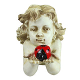 Solar Lighted Deliah Cherub Light -- Landscape Ornament