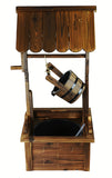 Wishing Well Water Fountains for Outside Patio Yard Decorative Wood Patio Outdoor Fountain with Adjustable Flow Submersible Electric Pump