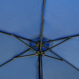 Patio Umbrella Outdoor Table Umbrella with 6 Sturdy Ribs and Crank 6.5 ft, Navy Blue Umbrella