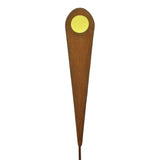2PK Rustic Metal Garden Picks, Planter Stakes w/ Yellow Glass Accent