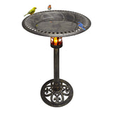 Solar Lighted Bird Bath for Yard and Garden - Antique Brushed Bronze