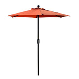Patio Umbrella Outdoor Table Umbrella with 6 Sturdy Ribs and Crank 6.5 ft, Orange Umbrella