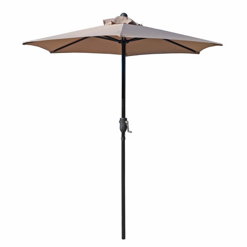 Patio Umbrella Outdoor Table Umbrella with 6 Sturdy Ribs and Crank 6.5 ft, Taupe Umbrella