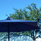 Patio Umbrella Outdoor Table Umbrella with 6 Sturdy Ribs and Crank 6.5 ft, Navy Blue Umbrella