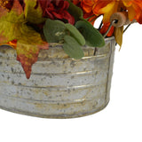 Metal Planter Tubs with Wooden Handles, Set of Three