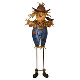 Free Standing Decorative Autumn Scarecrow Boy with Bird Yard Art