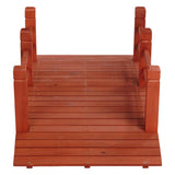 5 ft (59 in) Wooden Garden Bridge / Garden Stream Yard Walkway w/ Double Rails