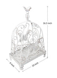 Decorative Metal Cage / Planter Decor / Candle Holder with Butterfly and Bird Accent