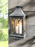 Wall Mount Mirror Candle Lantern, Clear Glass