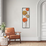 3D Multi-colored Metal Autumn Colors Open Frame Vertical Wall Art