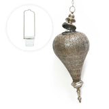 Antique Silver Oriental Metal Hanging Pendant Light Candle Lantern - Large