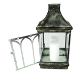 2PK Wall Mount Mirror Candle Lantern, Clear Glass