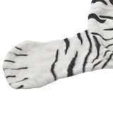 Plush Faux Fur Tiger Skin Area Rug with Giant Stuffed Head - White