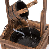 Wishing Well Water Fountains for Outside Patio Yard Decorative Wood Patio Outdoor Fountain with Adjustable Flow Submersible Electric Pump