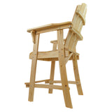 Balcony Tall / Counter High Adirondack Chair with Footrest - Natural Wood