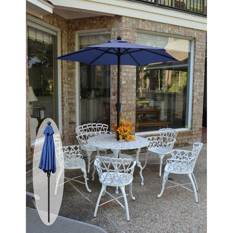 blue patio umbrella covers 7.5FT Replacement Covers 6 Ribs Market Patio Umbrella Canopy Cover (CANOPY ONLY) (Navy Blue-8) Latitude Run