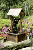 Water Fountains Outdoor Wishing Well Wood Patio Fountain with Pump