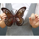 Metal Butterfly Wall Decor - Colored Metal Butterflies, Set of Three Wall Art