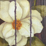 Wooden Frame-less Magnolia Blossom Flower Wall Art
