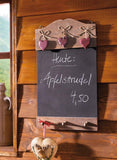 16 in Charming Wood Chalkboard w/ Hooks and Pink Hearts