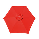 Replacement Umbrella Canopy Cover for 6.5 ft 6 Ribs Patio Market Umbrella (Canopy Only) - Red