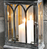 Wall Mount Mirror Candle Lantern, Clear Glass