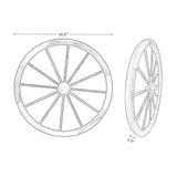 36 in Steel-rimmed Wooden Wagon Wheels - Decorative Wall Decor, Set of Two