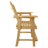 Balcony Tall / Counter High Adirondack Chair with Footrest - Natural Wood