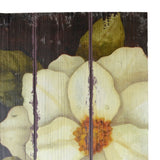 Wooden Frame-less Magnolia Blossom Flower Wall Art