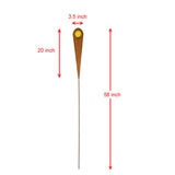 2PK Rustic Metal Garden Picks, Planter Stakes w/ Yellow Glass Accent