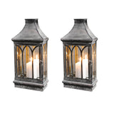 2PK Wall Mount Mirror Candle Lantern, Clear Glass