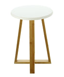 11.8 in. Dia. Round Two Tone 4 Legs Stool, Side Table