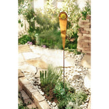Rustic Metal Garden Pick, Planter Stakes w/ Yellow Glass Accent